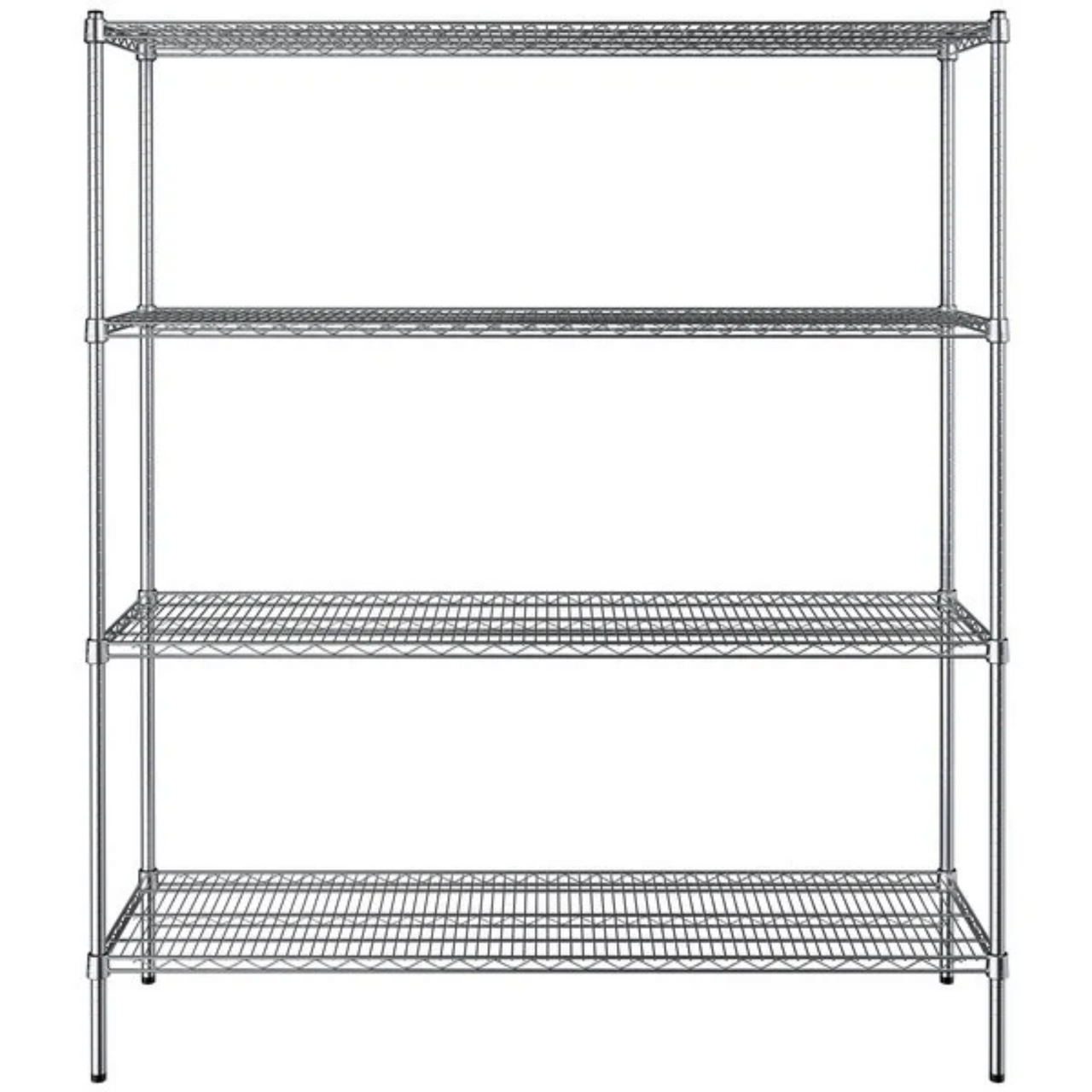 4 Tier Chrome Wire Shelving - 6ft Height
