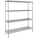 4 Tier Chrome Wire Shelving - 6ft Height