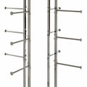 4 Way Folding Lingerie Rack with 16 Round 12" L Arms | Chrome