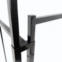 Heavy Duty 4-Way Straight Arm Clothing Rail – Adjustable Black Retail Display Stand  with Castors & Brakes