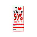 500 I Love Sale 25%,75% Off Was Now Cards Tagging Gun Hanger Swing Tickets