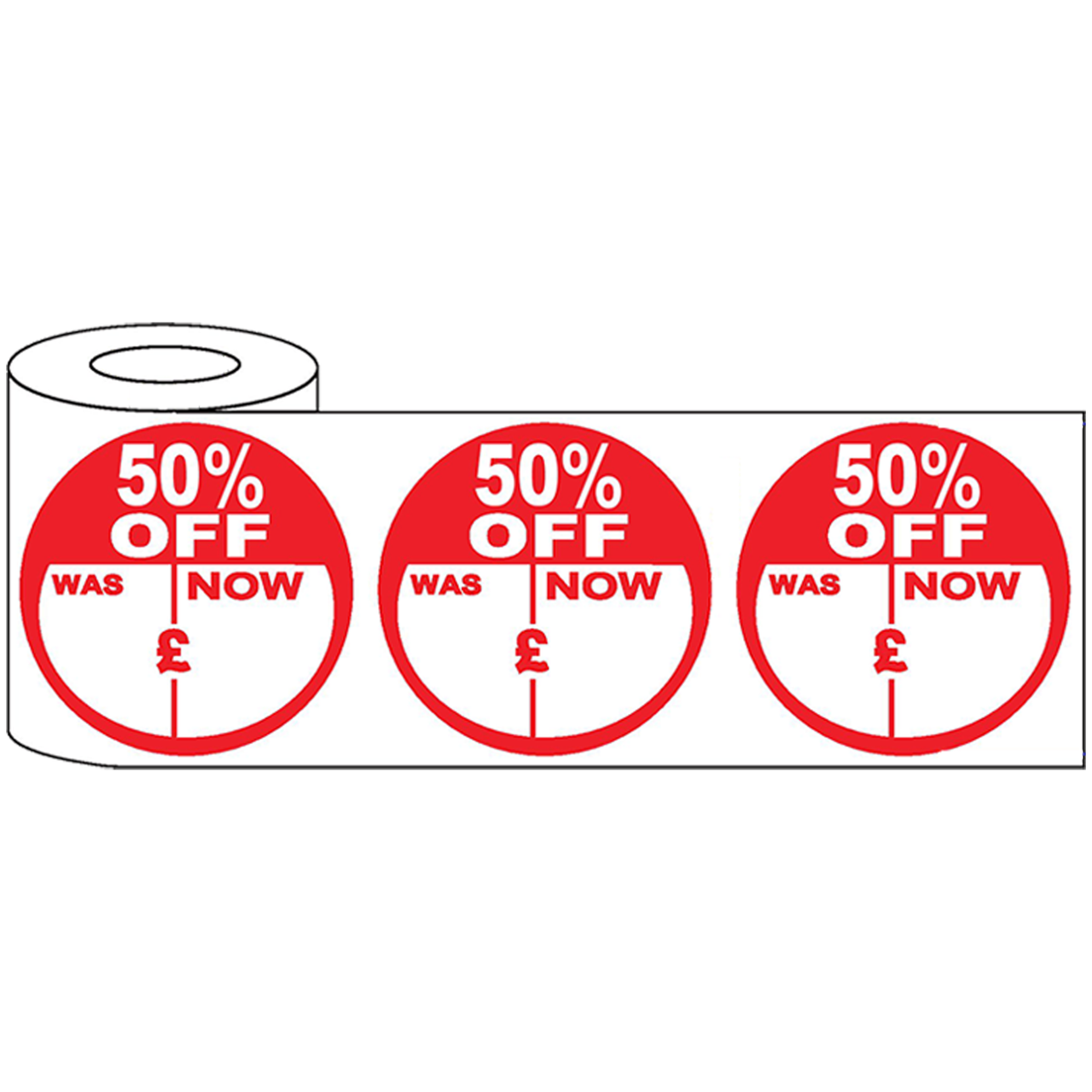 500x45mm Round Adhesive % Off Promo Stickers