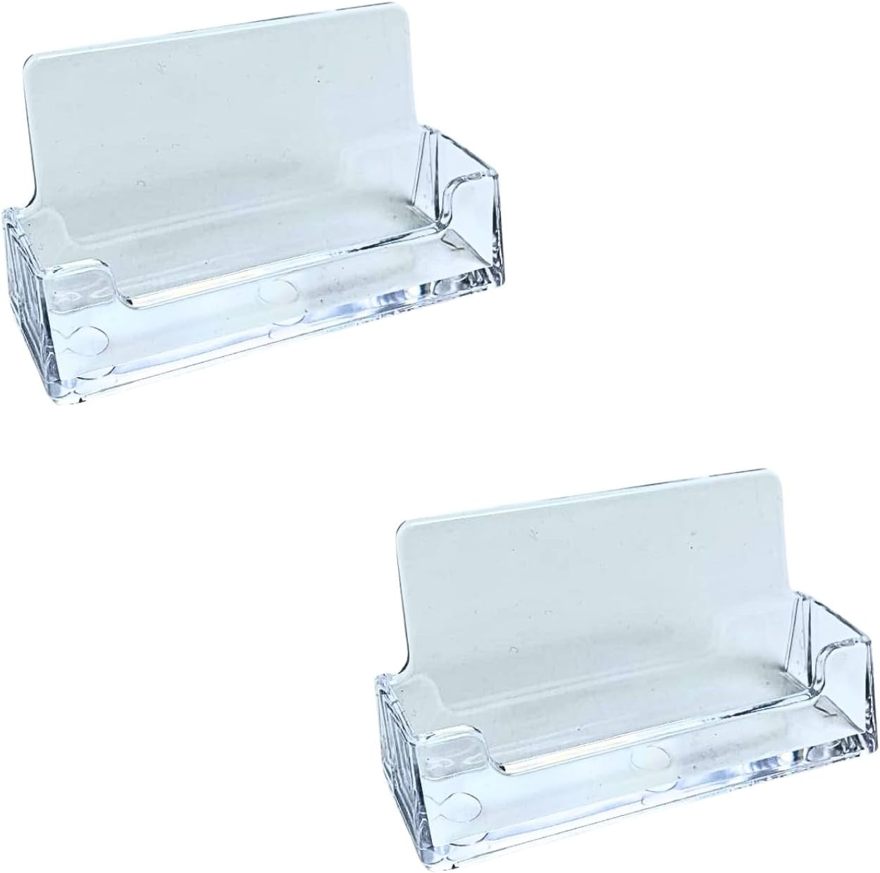 2 x New Acrylic Landscape Business Card Holders Desktop Dispensers Display Stand