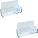 2 x New Acrylic Landscape Business Card Holders Desktop Dispensers Display Stand