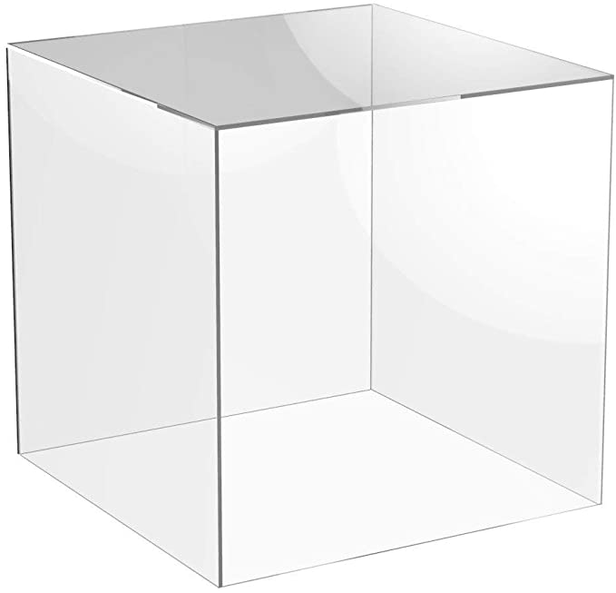 Acrylic Cube Display Stand Square 5 Sided Box Perspex Tray Case Shop Holder