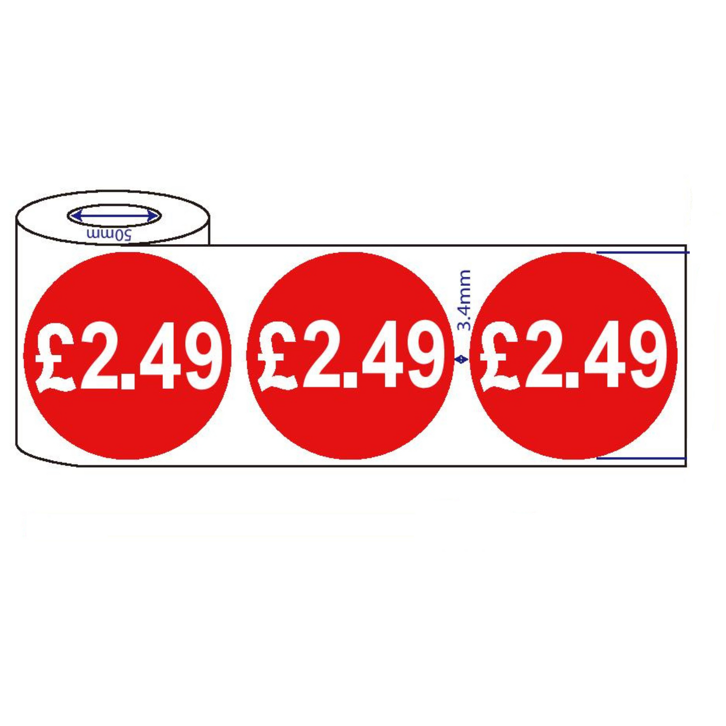 500x45mm £1.99-£99.99 Red Sign Self Adhesive Stickers Sticky Labels Swing Labels For Retail Price