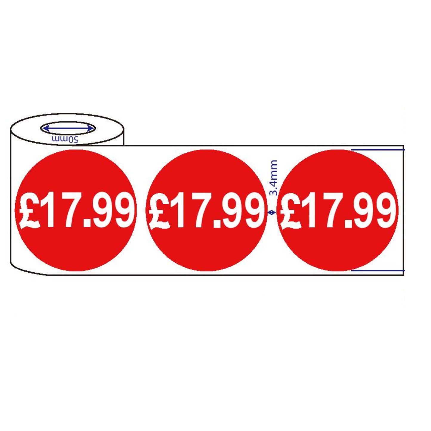 500x45mm £1.99-£99.99 Red Sign Self Adhesive Stickers Sticky Labels Swing Labels For Retail Price