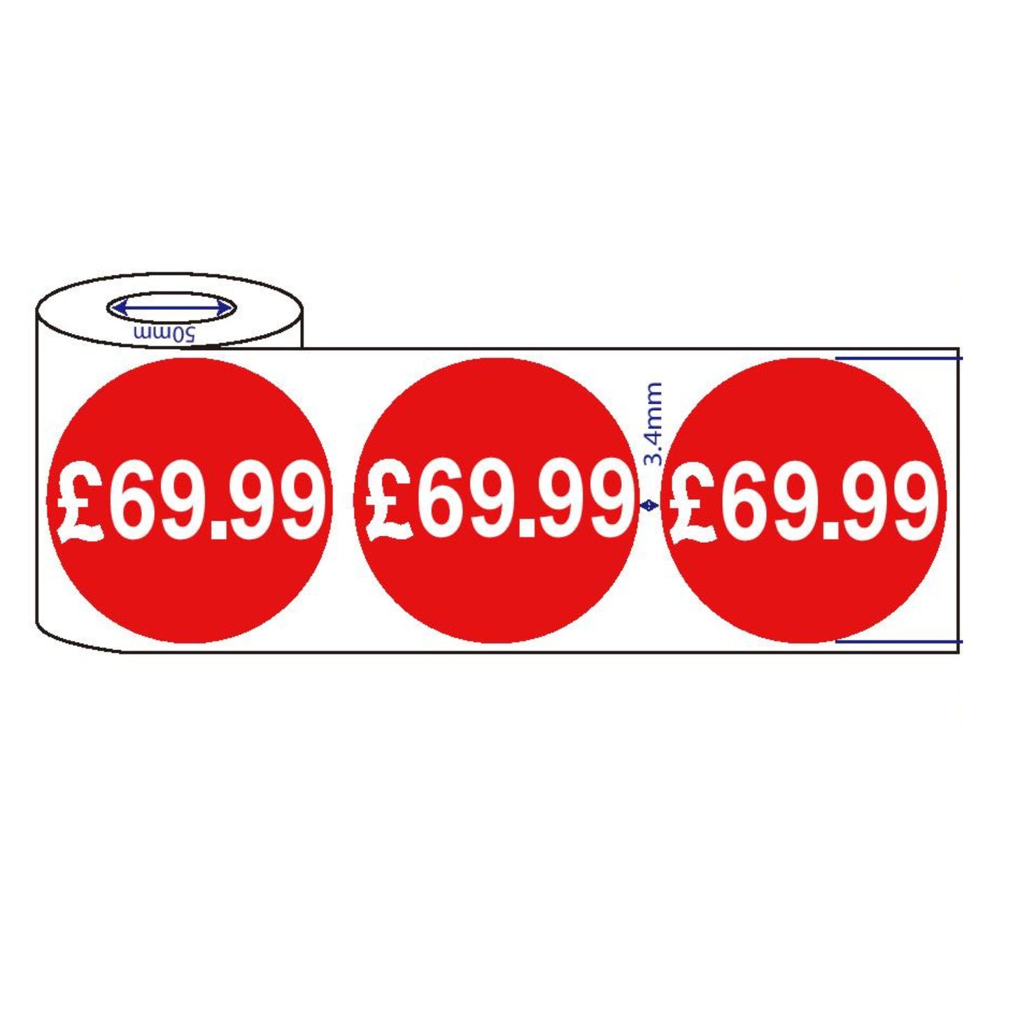 500x45mm £1.99-£99.99 Red Sign Self Adhesive Stickers Sticky Labels Swing Labels For Retail Price