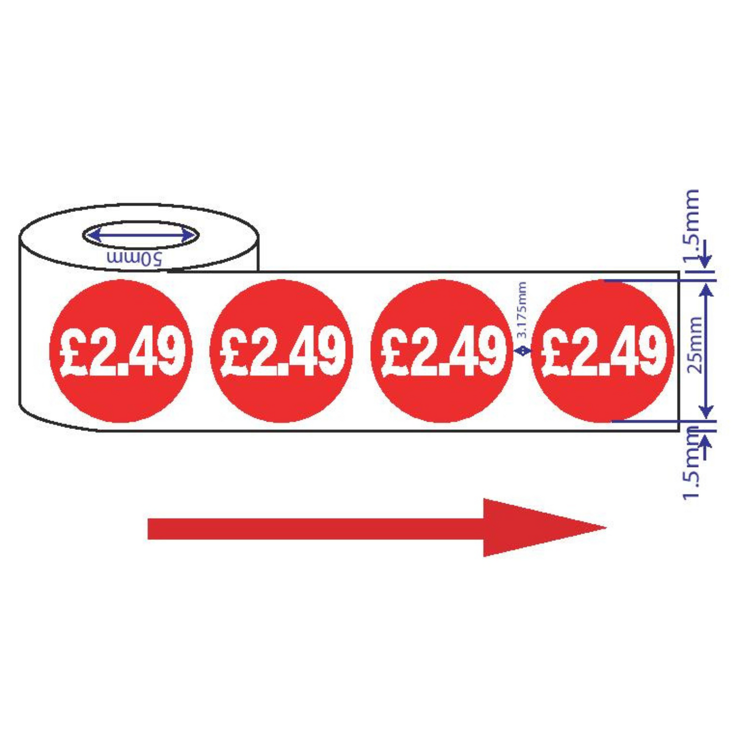 1000x 25mm £1.25-£19.99 Red Price Self Adhesive Stickers Sticky Labels Swing Tag Labels For Retail