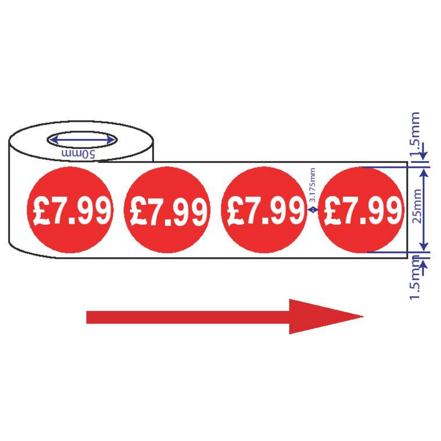 1000x 25mm £1.25-£19.99 Red Price Self Adhesive Stickers Sticky Labels Swing Tag Labels For Retail