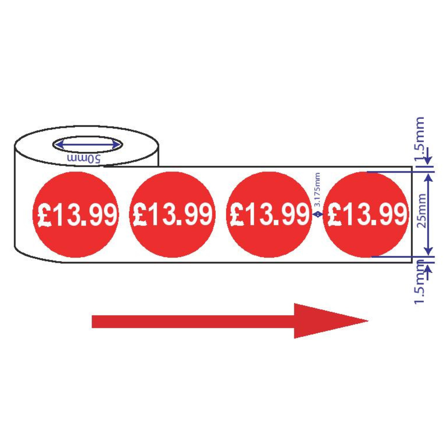 1000x 25mm £1.25-£19.99 Red Price Self Adhesive Stickers Sticky Labels Swing Tag Labels For Retail