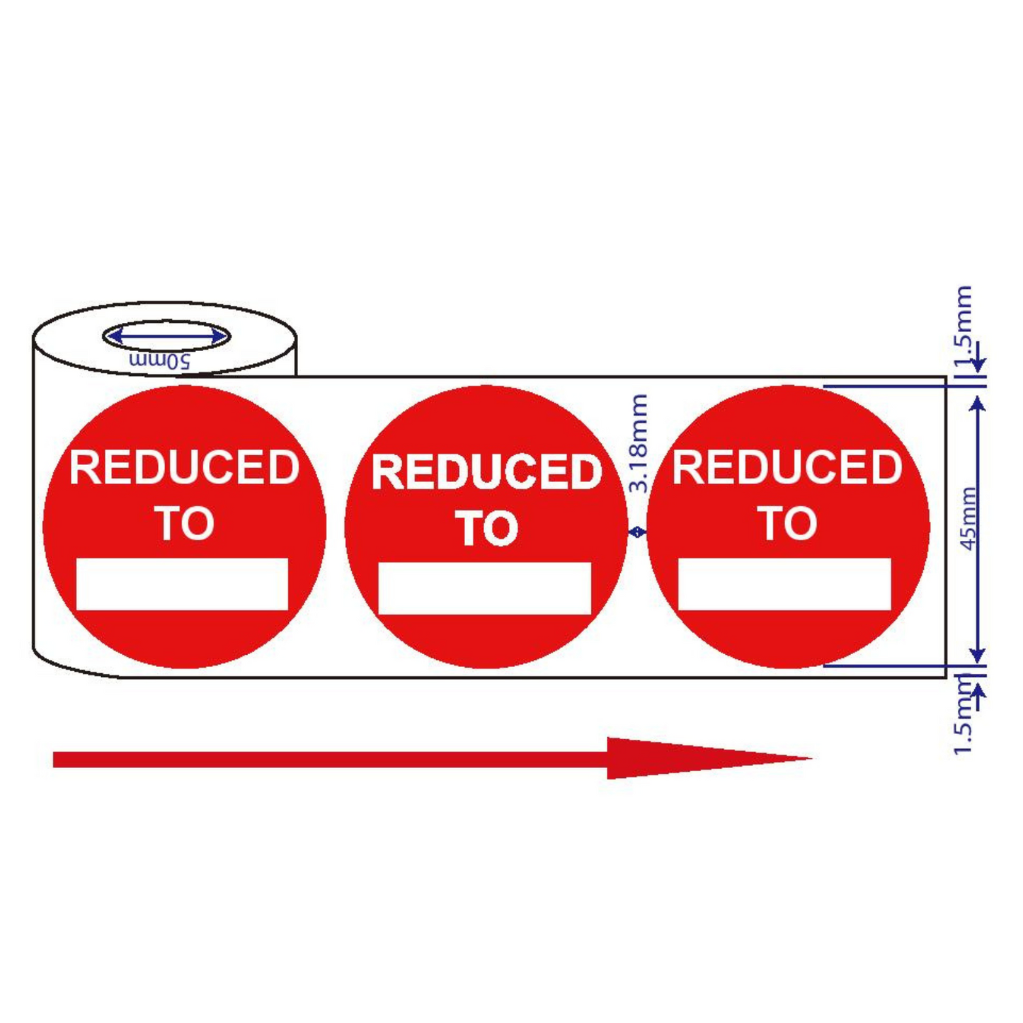 500x45mm Red Self-Adhesive Promotional Price Labels for Retail - Multi Listing