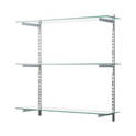 Glass Twin Slot Shelving Set - 20cm Width