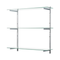 Glass Twin Slot Shelving Set - 20cm Width