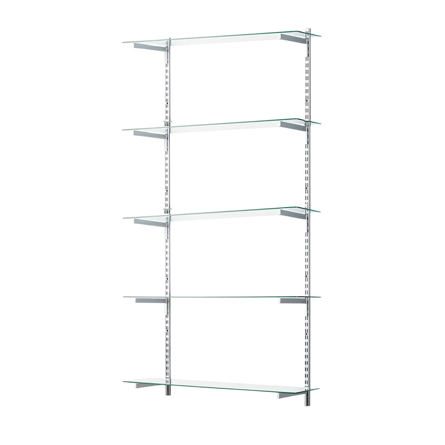 Glass Twin Slot Shelving Set - 20cm Width
