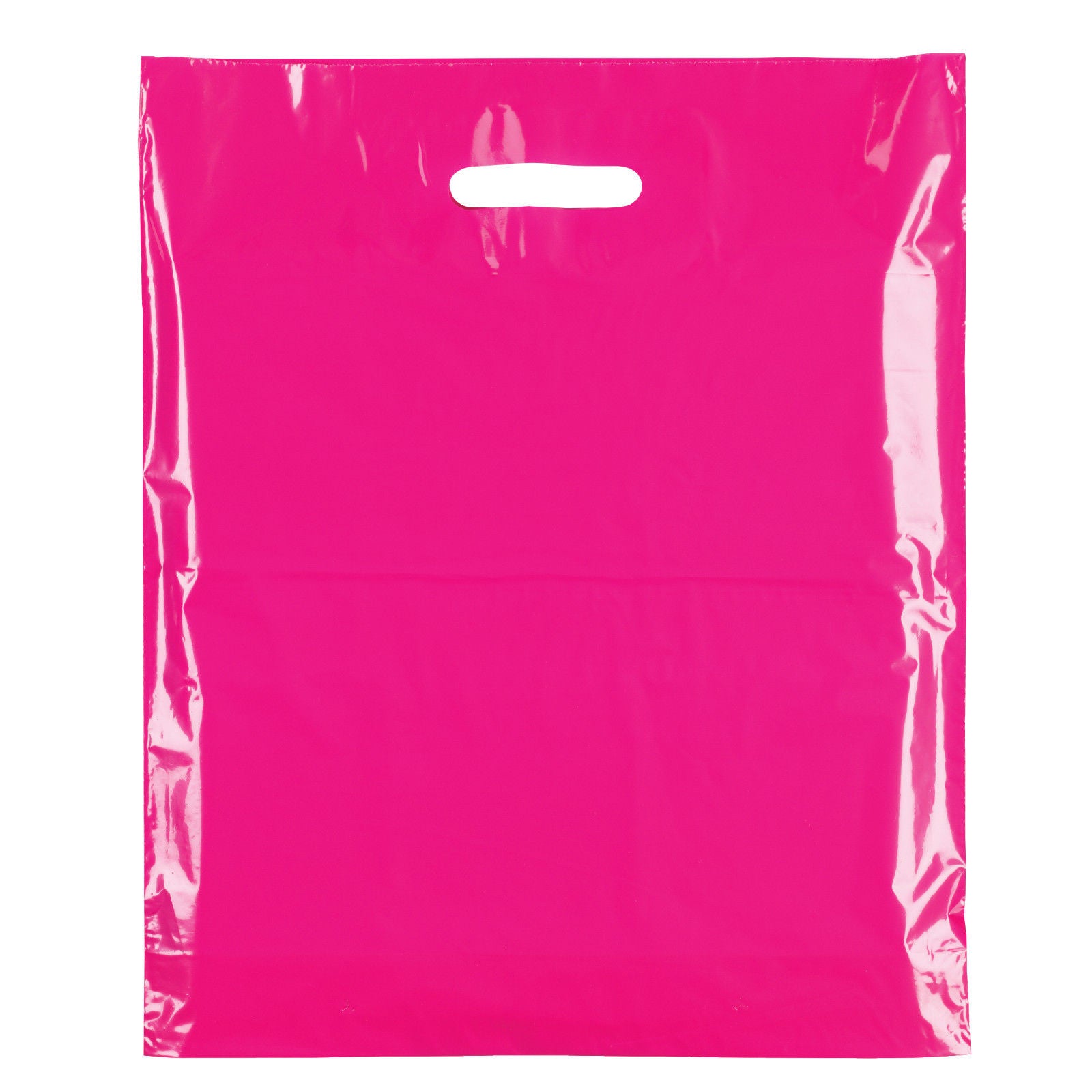 Plastic Plain Fucshia Carrier Bags