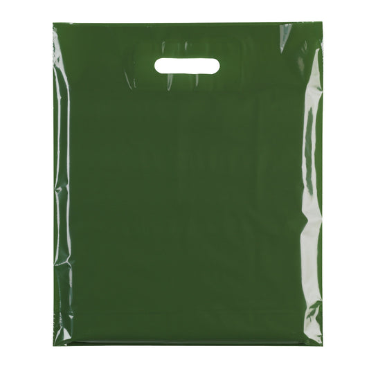 Plastic Plain Harrod Green Carrier Bags
