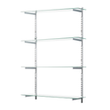 Glass Twin Slot Shelving Set - 20cm Width
