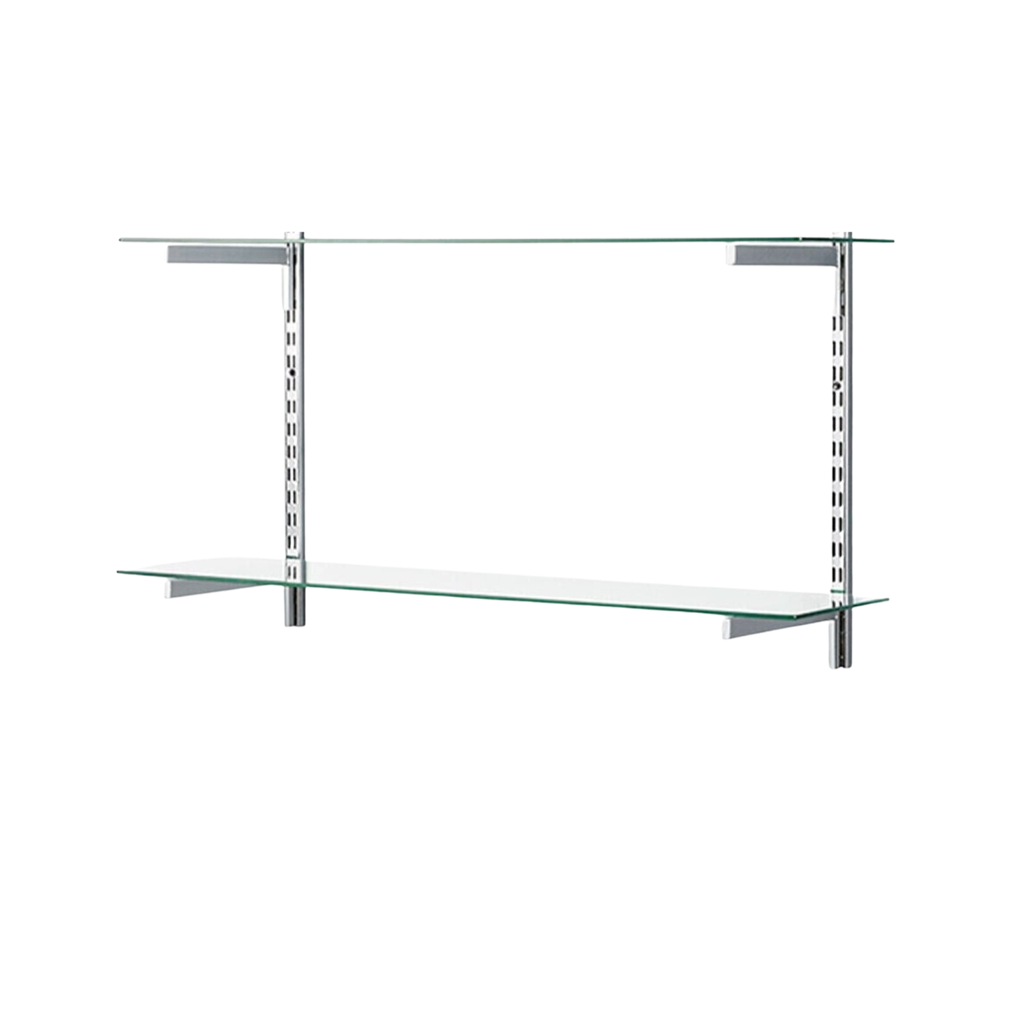 Glass Twin Slot Shelving Set - 25cm Width
