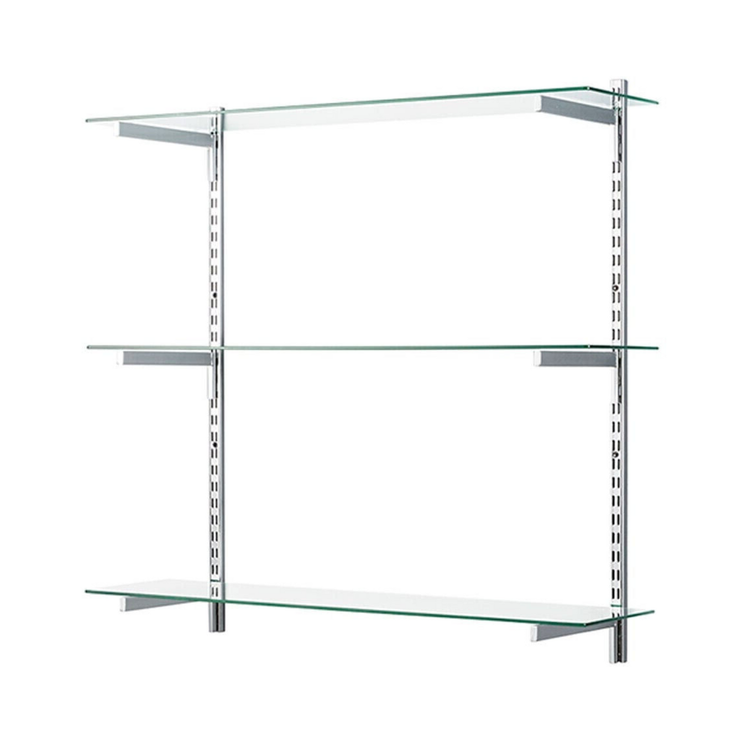 Glass Twin Slot Shelving Set - 25cm Width