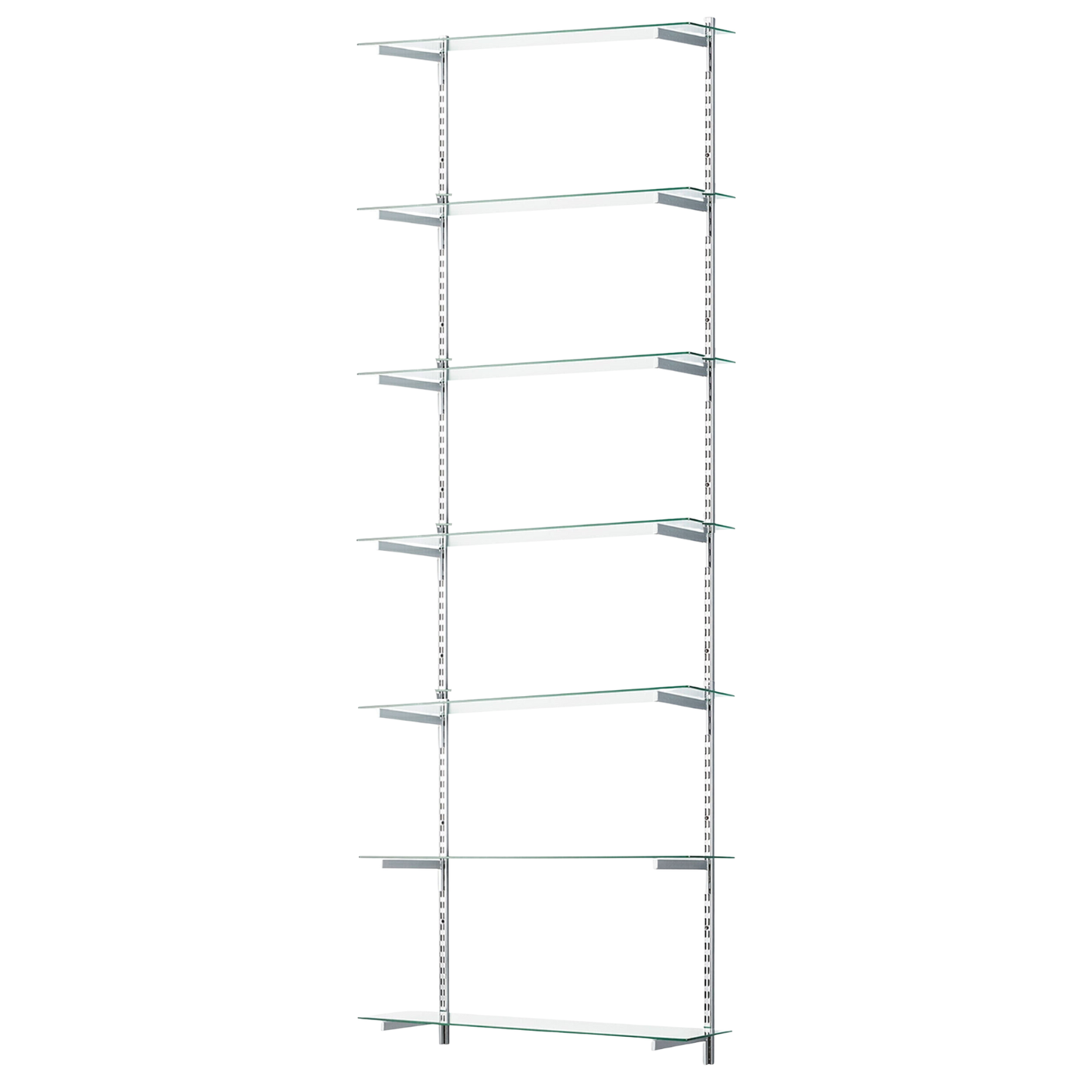 Glass Twin Slot Shelving Set - 25cm Width