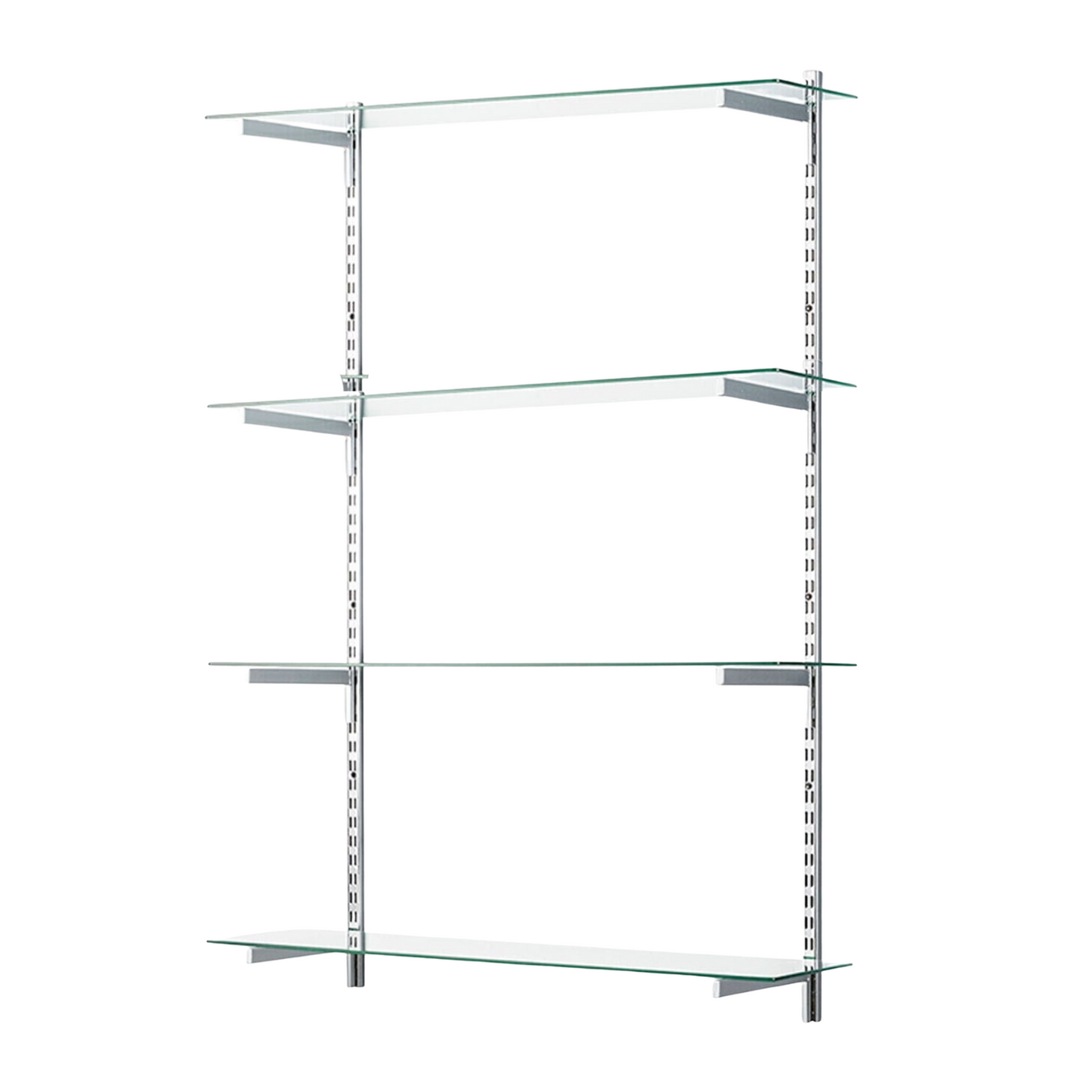 Glass Twin Slot Shelving Set - 30cm Width