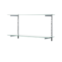 Glass Twin Slot Shelving Set - 35cm Width