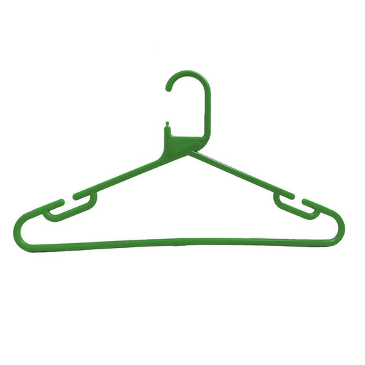 100x Green Strong Heavy Duty Plastic Coat Hangers, Suit, Trouser Etc Garment Clothes Hanger
