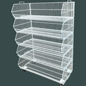 White 5 Tier Stackable Display Baskets-100cm