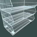 White 5 Tier Stackable Display Baskets-100cm