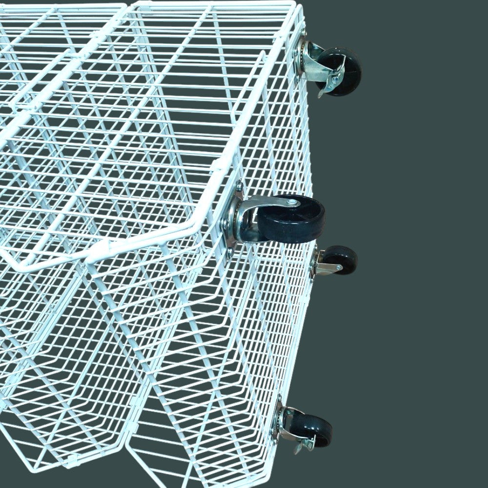 White 5 Tier Stackable Display Baskets-60cm