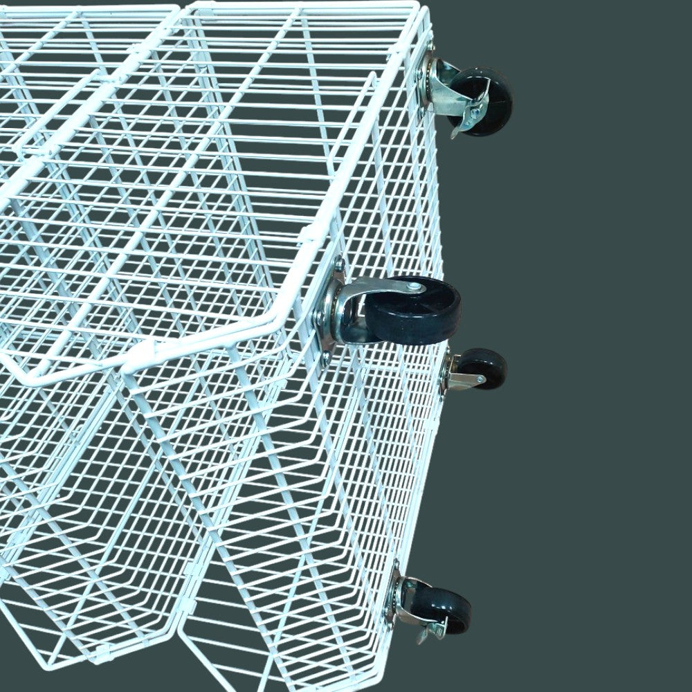 White 5 Tier Stackable Display Baskets-100cm