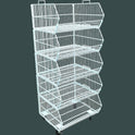 White 5 Tier Stackable Display Baskets-60cm