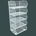 White 5 Tier Stackable Display Baskets-60cm