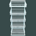 White 5 x Tier Single Side Display Baskets-65cm