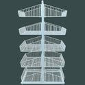 White 5 x Tier Double Side Display Baskets
