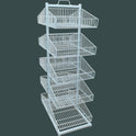 White 5 x Tier Double Side Display Baskets