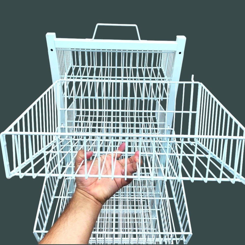 White 5 x Tier Double Side Display Baskets