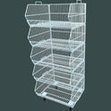 White 5 Tier Stackable Display Baskets-60cm