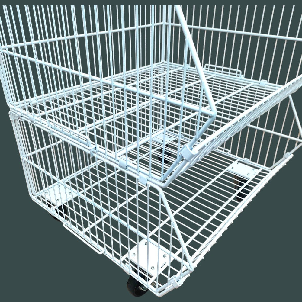 White 5 Tier Stackable Display Baskets-60cm