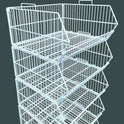 White 5 Tier Stackable Display Baskets-60cm