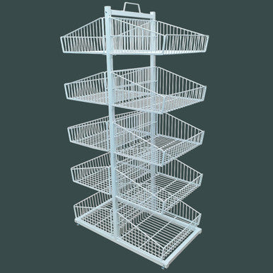 White 5 Tier Double Side Display Baskets
