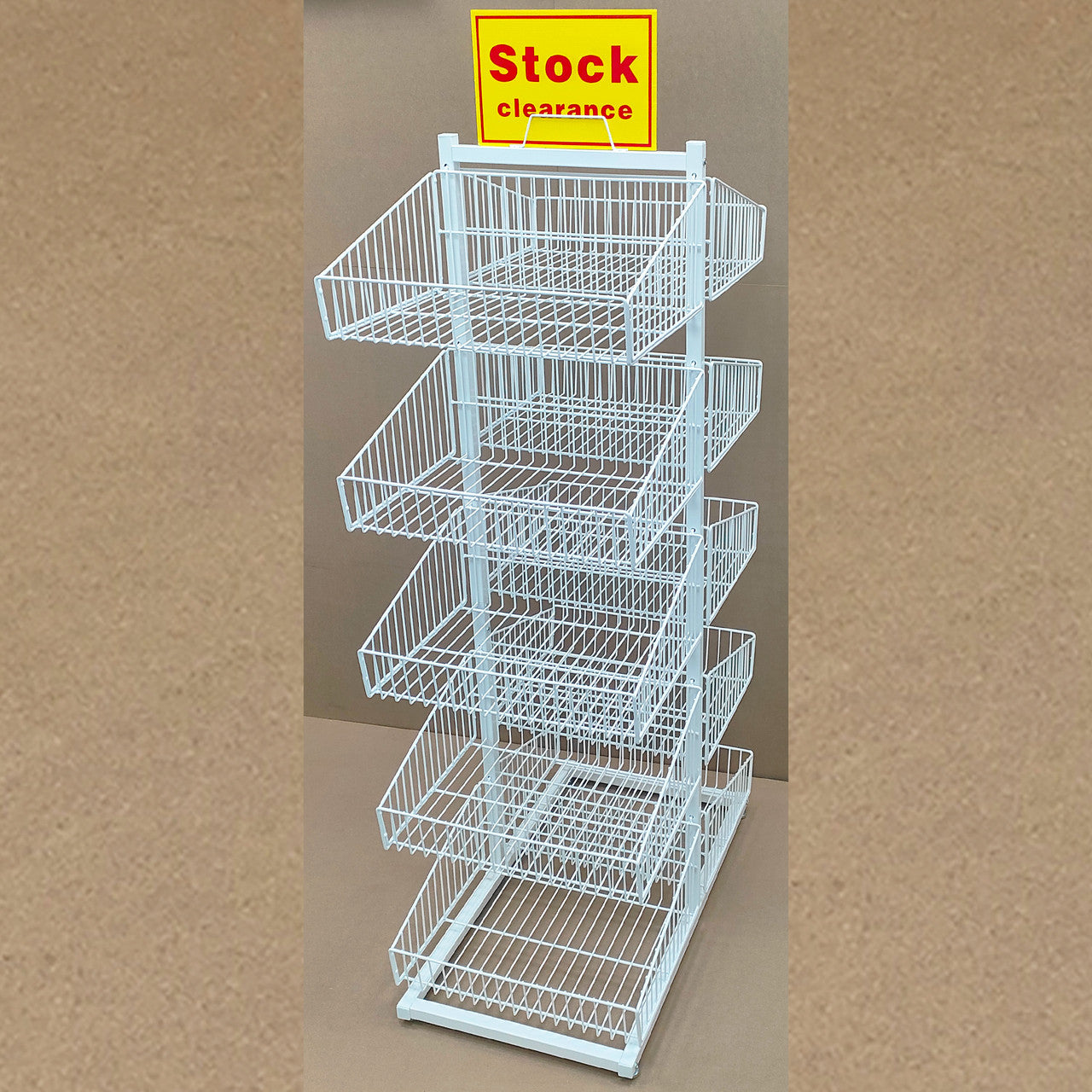White 5 x Tier Double Side Display Baskets