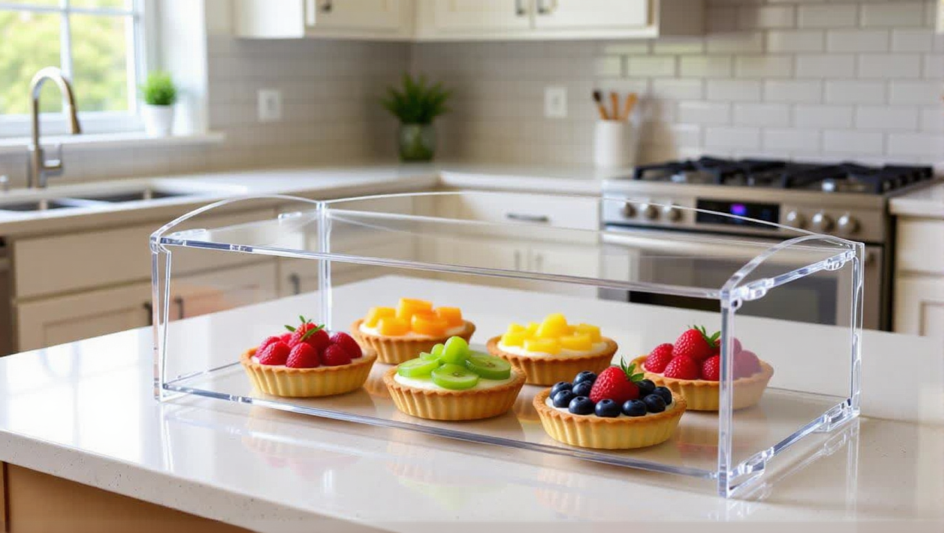Clear Acrylic Bakery Pastry Display Case Stand – Countertop Cake, Donut, Cupcake & Dessert Display Cabinet