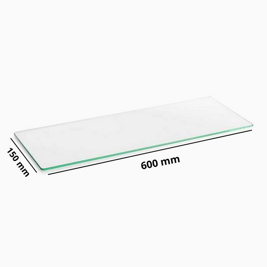 600mm x 150mm x 6mm-Clear Tempered Glass Shelf Panel Storage Sheet Shelving Display Bathroom Shelves