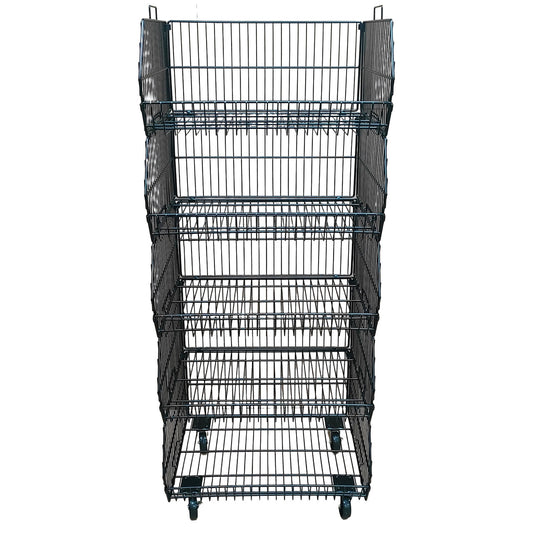 Black 5 x Tier Stackable Display Baskets-60cm