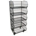 Black 5 x Tier Stackable Display Baskets-60cm