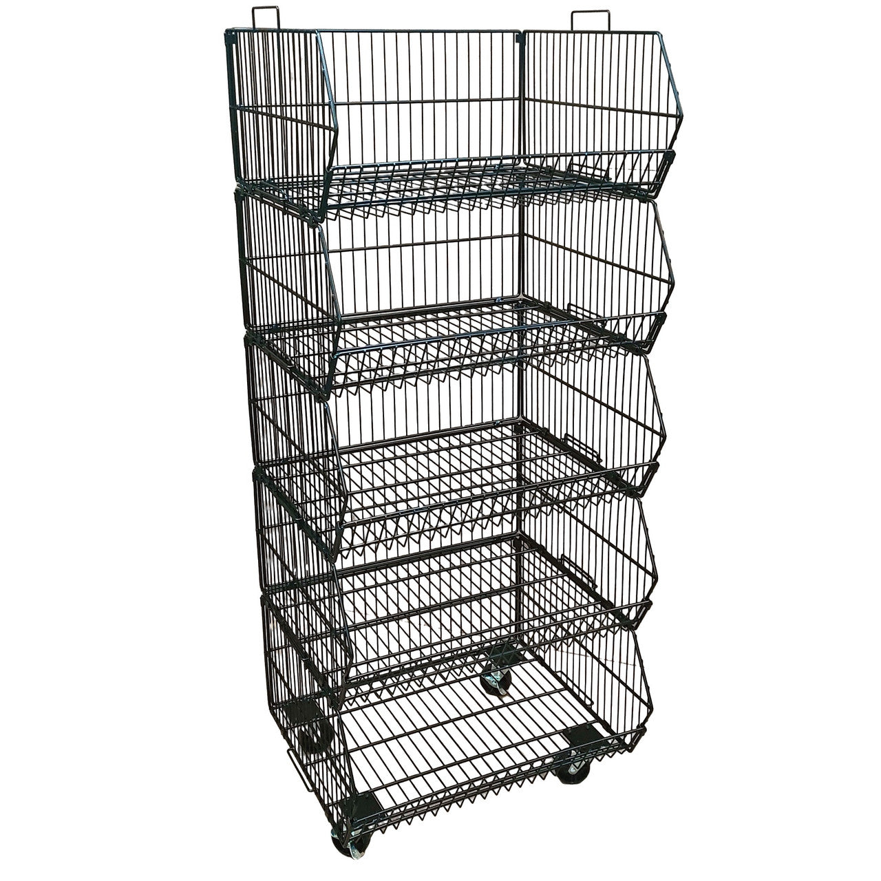 Black 5 x Tier Stackable Display Baskets-60cm