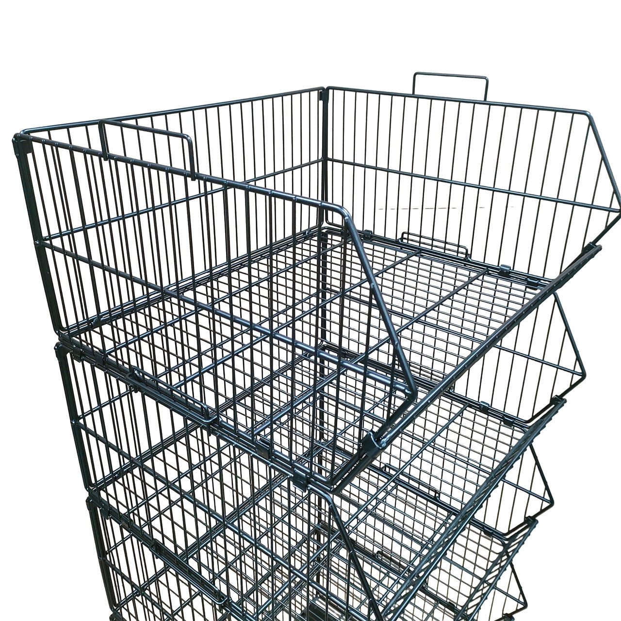 Black 5 x Tier Stackable Display Baskets-60cm