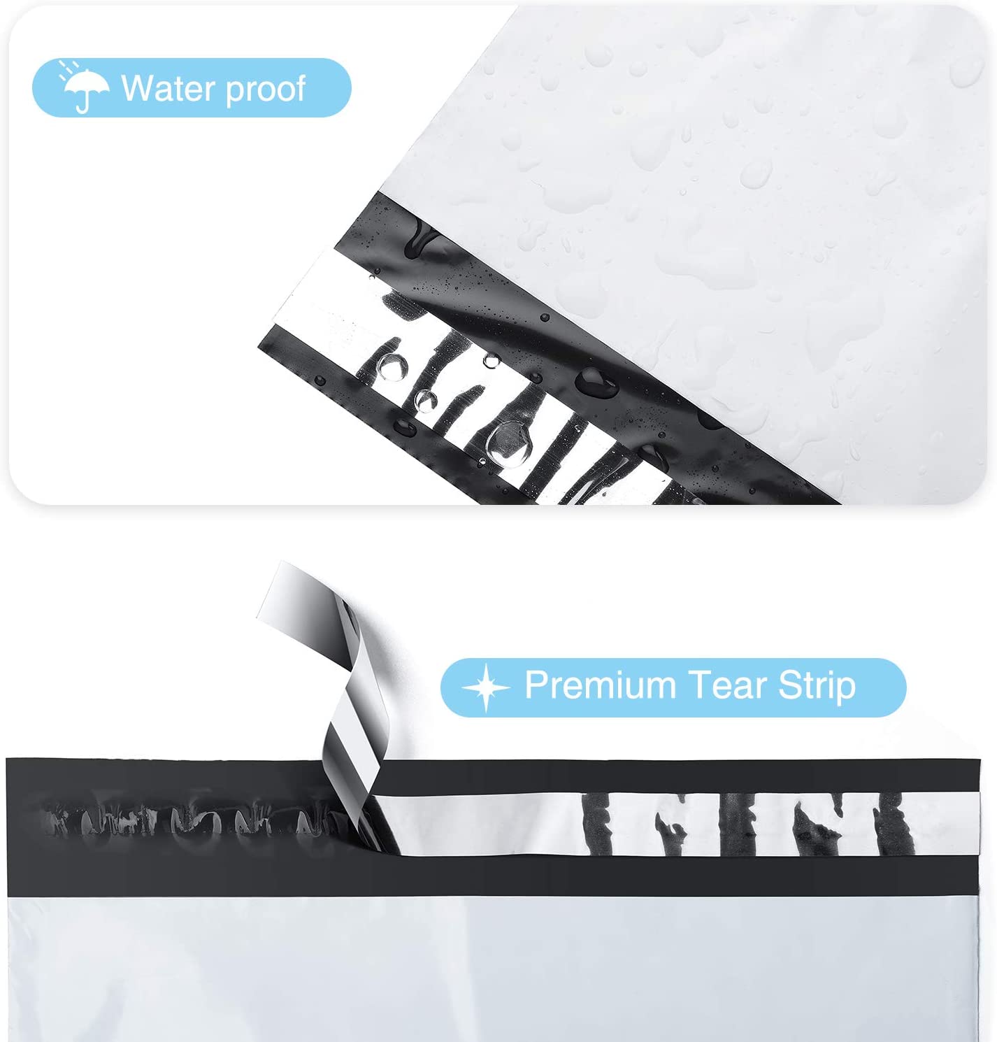 100x  9'' X 12'' Plastic White Grey Mailing Bags